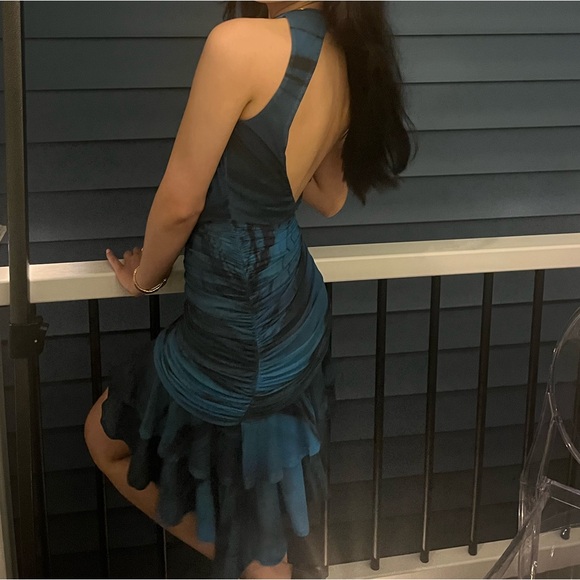Blue Pattern Ruffle Dress - Picture 3 of 3